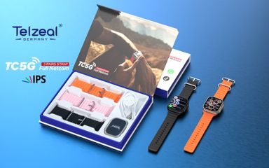 Telzeal TC4G Dual Camera & SIM Support Smartwatch – 3 Straps