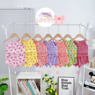 [129] Printed Rib-Knit Cami Play Set (80~110)