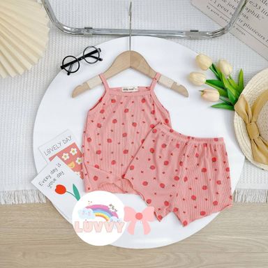 [129] Printed Rib-Knit Cami Play Set (80~110)