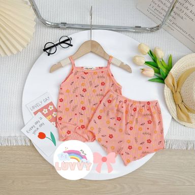 [129] Printed Rib-Knit Cami Play Set (80~110)