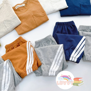 [128] Neutral Coloured Pajamas Set (90~130)