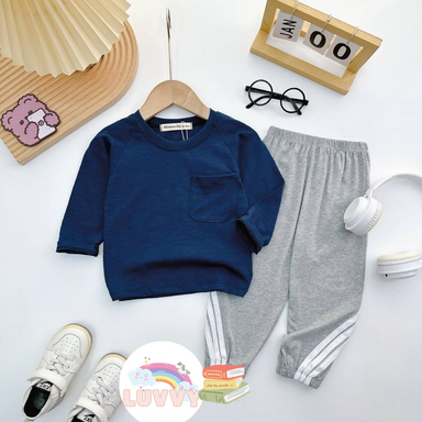 [128] Neutral Coloured Pajamas Set (90~130)