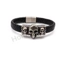 Men's Leather Bracelet / Punk Rock Leather Bracelet - I / J