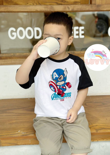 [133] Captain America Colour Block T-Shirt (80~140)