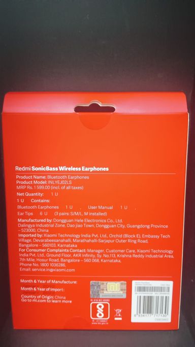 Redmi Sonic Bass Bluetooth Neckband (100% Original With GST Bill)