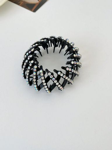 White Rhinestone Hair Bun Maker