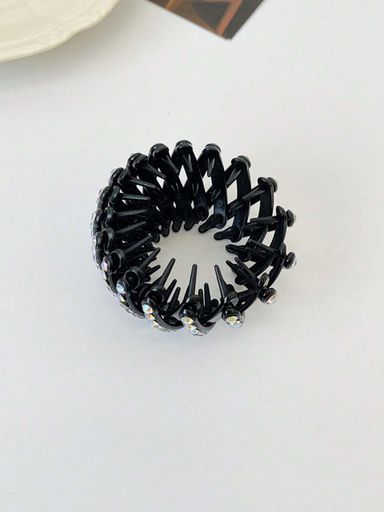 White Rhinestone Hair Bun Maker