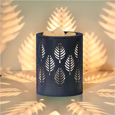 Leaves Ceramic Wax Melt Warmer (Dark Grey)