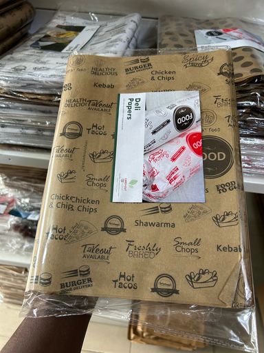 FOOD “TO GO” DELI PAPERS - 12” x 12” / BLACK & BROWN  