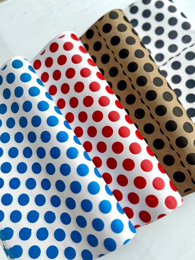 “POLKA DOT” DELI PAPERS - 8.5” x 12” / BLACK & BROWN - CARTON OF 1000 SHEETS