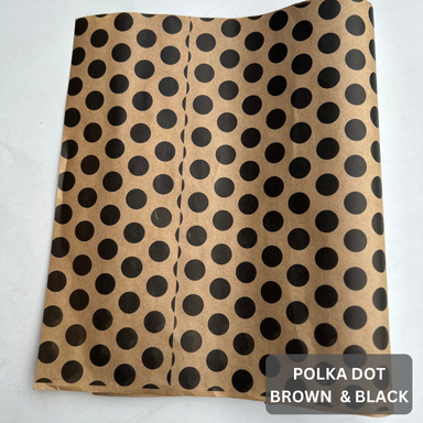 ‘’POLKA DOT” DELI PAPERS - 12 x 12” / BLACK & BROWN - PACK OF 100 SHEETS
