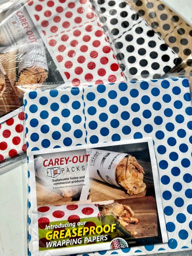 “POLKA DOT” DELI PAPERS - 12” x 12” / BLUE & WHITE - CARTON OF 1000 SHEETS