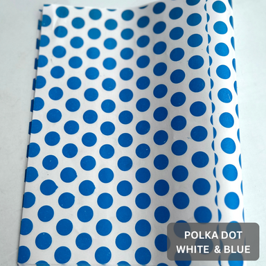 “POLKA DOT” DELI PAPERS - 12” x 12” / BLUE & WHITE - CARTON OF 1000 SHEETS