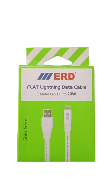 ERD UC-75 Flat Lightning Cable 1 Meter Cable Upto 20W (White)