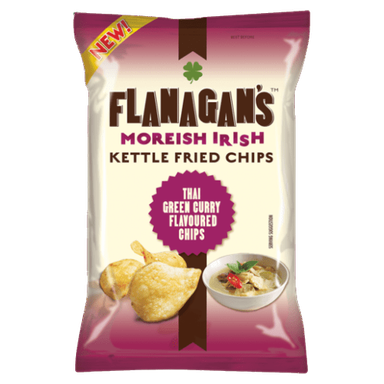 FLANANGANS KETTLE FRIED CHIPS THAI CURRY 125G