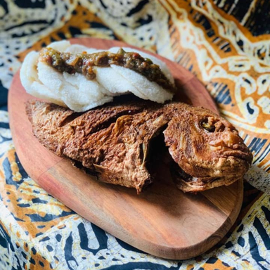 Fried Fish and Cassava Bread