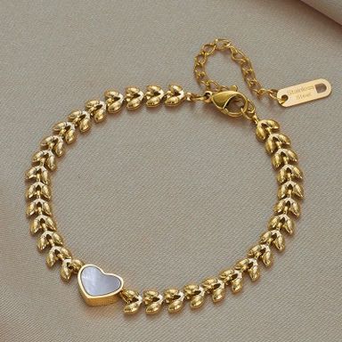 Steel heart charm Bracelet