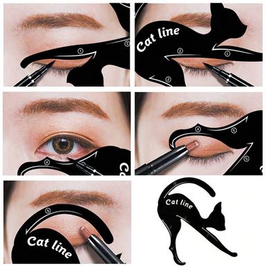 2pcs Multi-Functional Cat Shaped Eyeliner Stencil