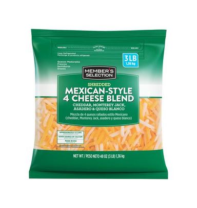 Member's Selection Shredded Mexican-Style 4 Cheese Blend 1.36 kg / 3 lb