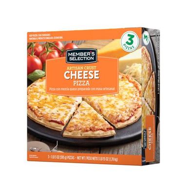 Member's Selection Cheese Pizza Artisan Dough + Delicious Cheeses 3 Units / 595 g / 1.3 lb