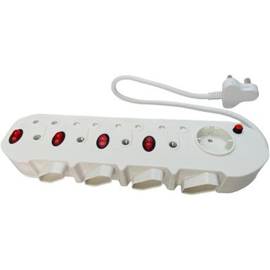 9 Way Multi Plug Power Adaptor, Schucko & Euro with Switches