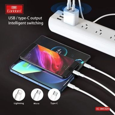 2 For 3 USB & Type-C Transfer Port Fast Charging Cable and Charging Adaptor