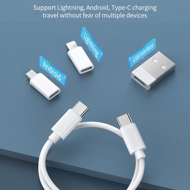 60W USB Fast Charging Cable Set with Type C Micro USB Port & Mobile Stand