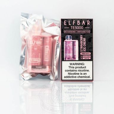 Elfbar TE5000 Rechargeable Disposable Vape Pod - Strawberry Ice Cream