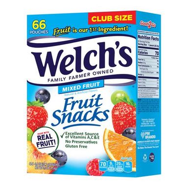 Welch's Mixed Fruit Sweet Snacks 66 Units