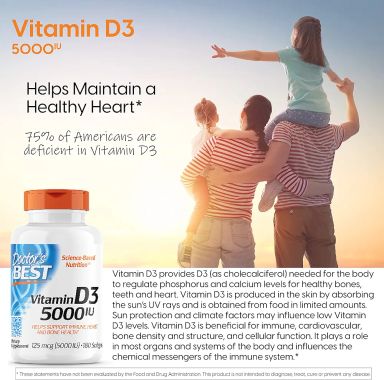 Doctor's Best Vitamin D3 5000iu 180 Softgels 