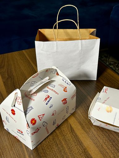 WHITE DELIVERY TAKEOUT BAGS - 9.5” x 7” x 5” - PACK OF 25 BAGS