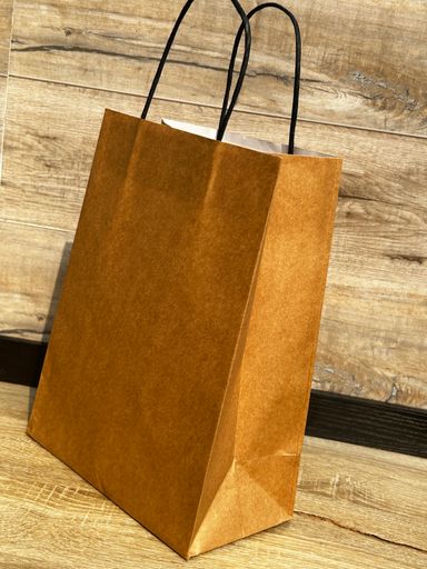 BROWN DELIVERY CARRIER BAGS - 12” x 10” x 5” - CARTON OF 100 BAGS  ( WITH TWIST HANDLES)
