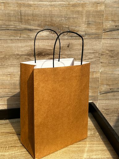 BROWN DELIVERY CARRIER BAGS - 12” x 10” x 5” - CARTON OF 100 BAGS  ( WITH TWIST HANDLES)