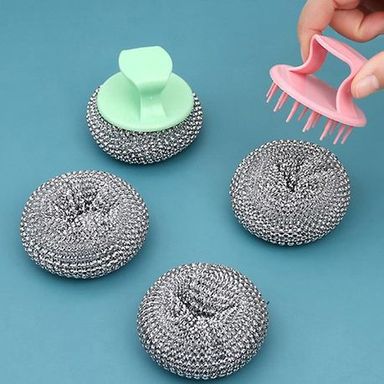 Multi-Function Kitchen Dishwashing Scrubbers With Handle - Green