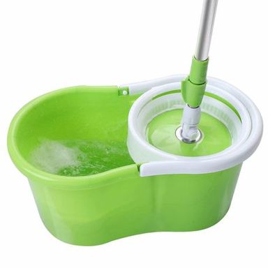 Green- 360 Spin Mop & Bucket System with Microfiber Head