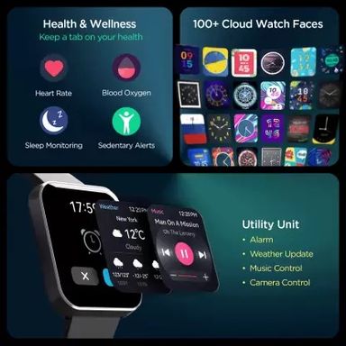 BoAt Wave Flex Connect 1.83" (4.64 cm) Large Display BT Calling Smartwatch - Active Black