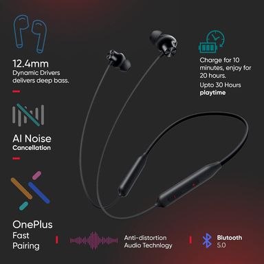 OnePlus Bullets Wireless Z2 - Magico Black (100% Original Product With GST Bill)