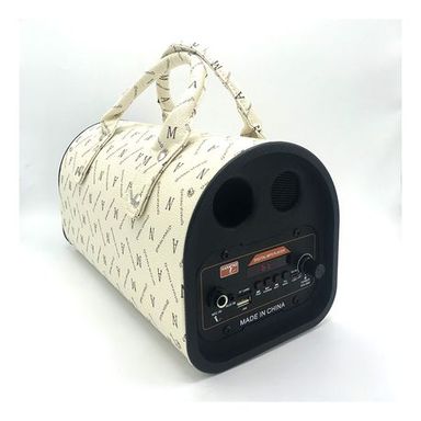 Rechargeable Handbag Wireless Bluetooth Speaker LED Karaoke Speaker - White