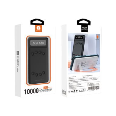 POWER BANK WUW-U43 USB WITH CABLE MICRO +LIGHTNING +TYPE-C 2.1A 10000mAh