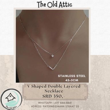 V shaped double layered necklace 