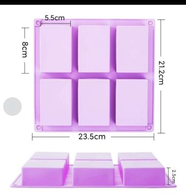 Molde silicon 6 cavidades para jabones