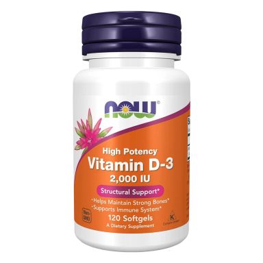 NOW Vitamin D3 2000 IU 120 Softgels 