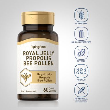 Piping Rock Royal Jelly Propolis Bee Pollen 60 Capsules 