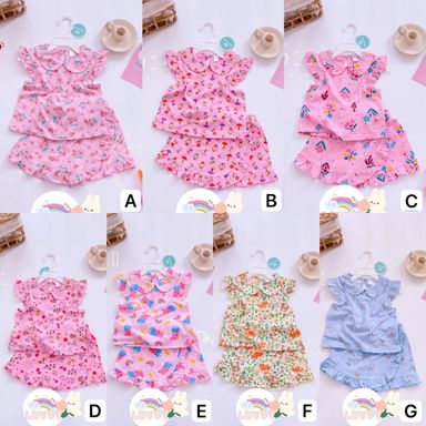 [159] Pretty Round Neck Collar Sleeveless Play Set (80~120)