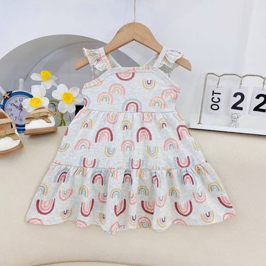 [167] Ruffle Cross Back Tiered Dress (3T~8T)