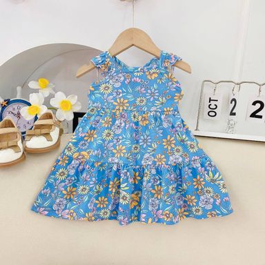 [167] Ruffle Cross Back Tiered Dress (3T~8T)