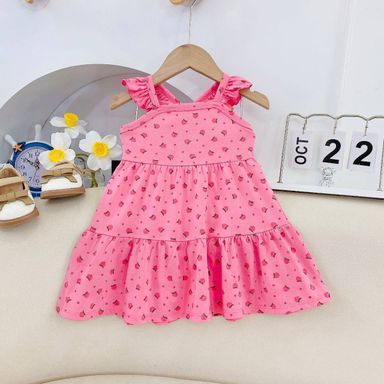 [167] Ruffle Cross Back Tiered Dress (3T~8T)