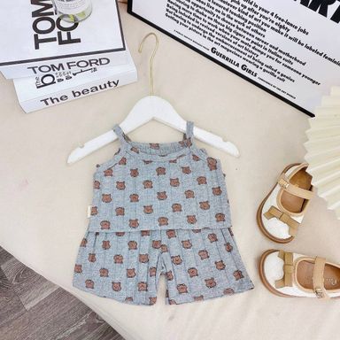 [162] Ribbed Sleeveless Play Set (80~130)