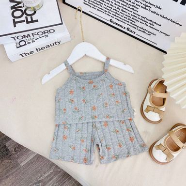 [162] Ribbed Sleeveless Play Set (80~130)