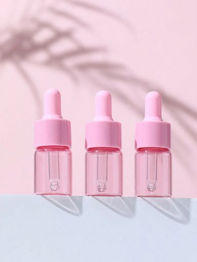 1pc 10ml Pink Glass Dropper Bottle